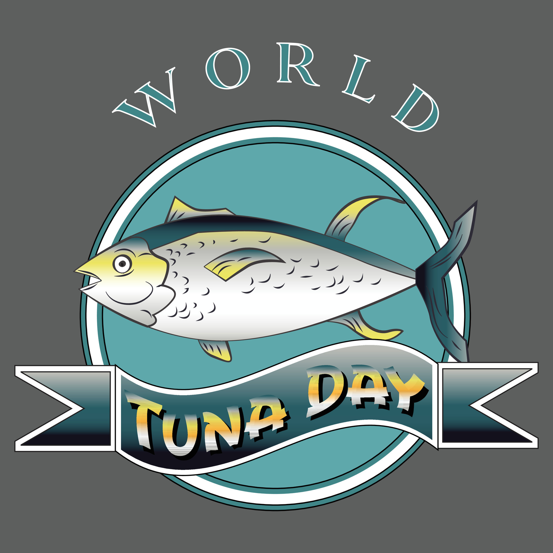 World Tuna Day Sign and Badge 43123299 Vector Art at Vecteezy