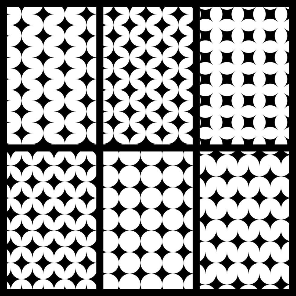 a set of black and white geometric patterns vector