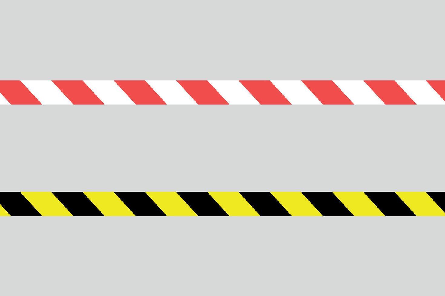 Barricade Tape red white and yellow black, on gray background vector