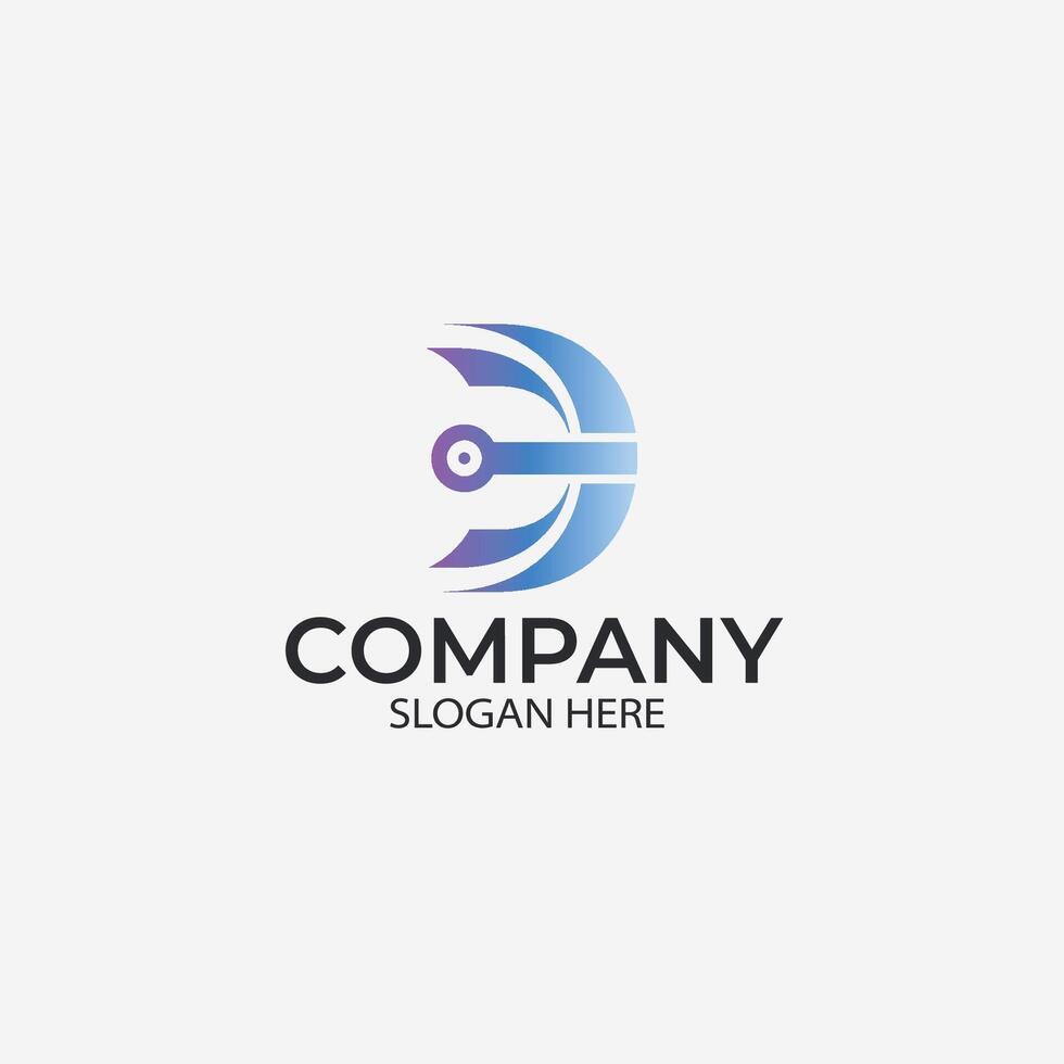 Letter D for technology ,tech ,Digital Modern Logo design vector