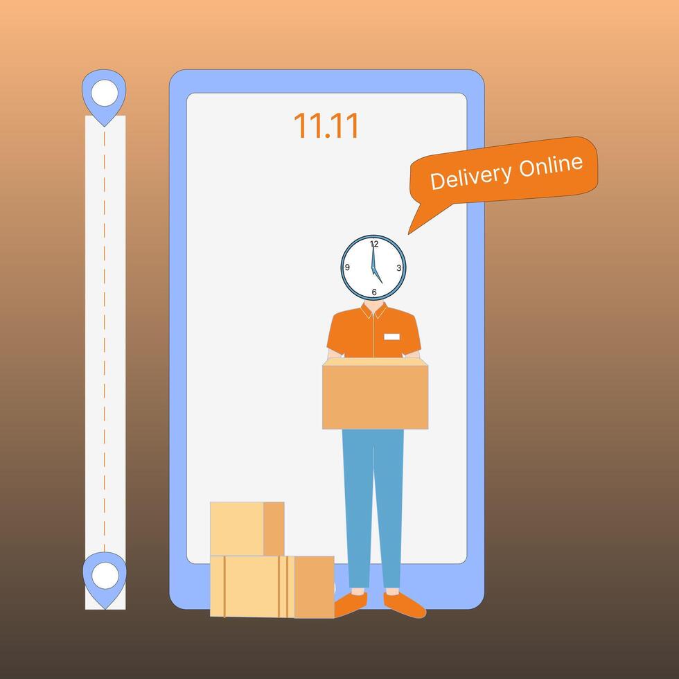 online delivery man vector