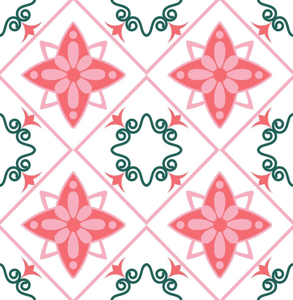 sin costura modelo con decorativo resumen flores en rosado y blanco colores. vector