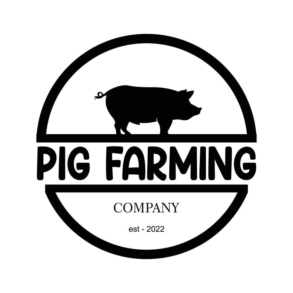 pig logo for food company silhouette vector