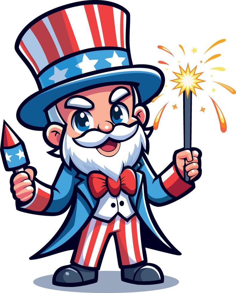 Illustration of American Symbol Uncle Sam for Celebration of Fourth of July vector