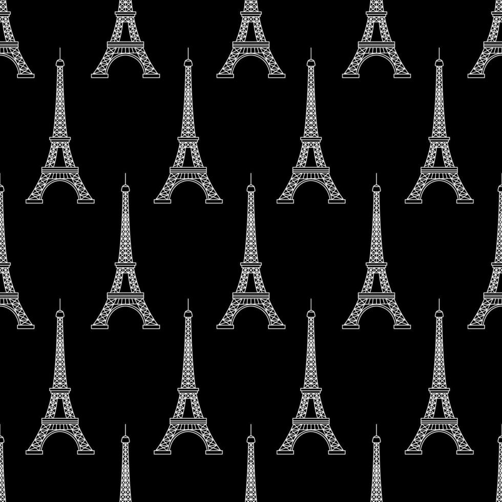 Eiffel Tower pattern black and white. France national lankmark ...