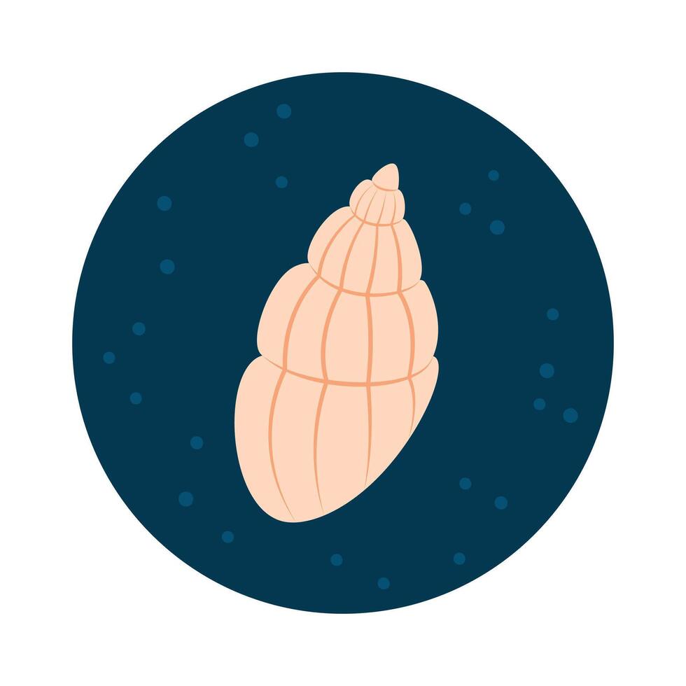 Sea shell. Icon. Animal world of the ocean. Flat cartoon style. vector