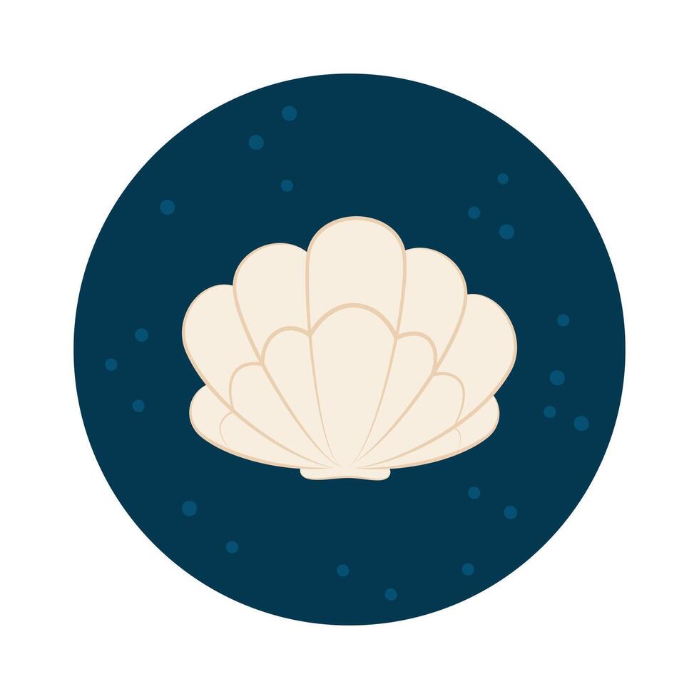 Malusk shell. Icon. Animal world of the ocean. Flat cartoon style. vector