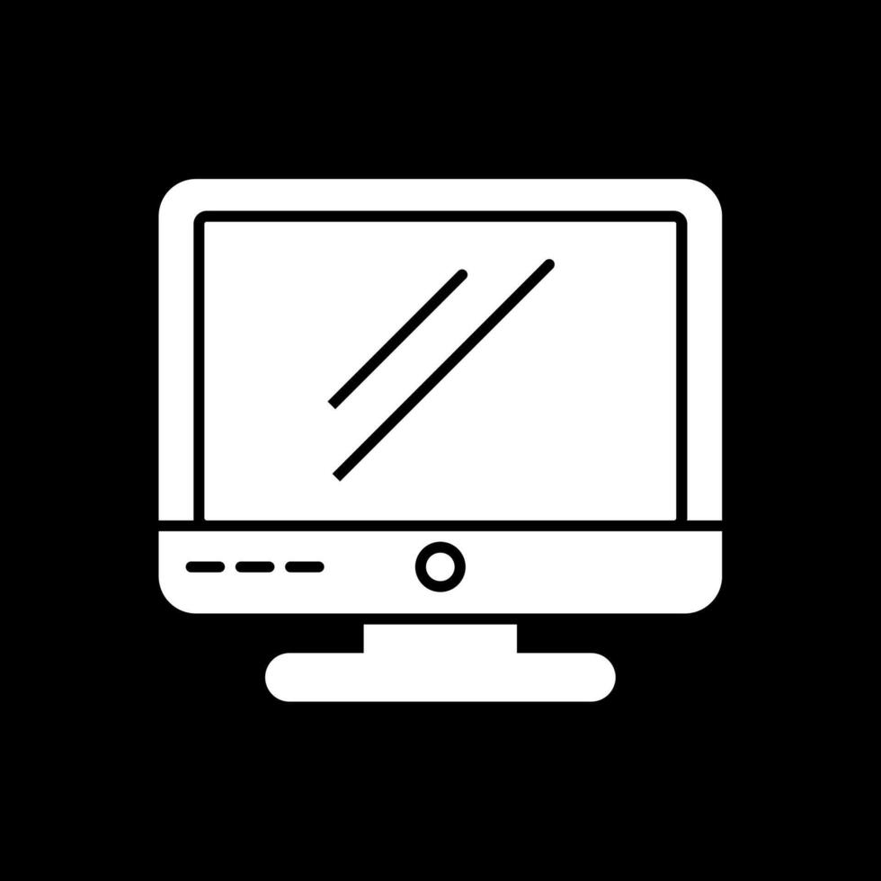 Monitor Glyph Inverted Icon vector