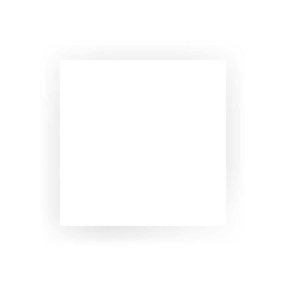 square, rectangular, shape with shadow, mockup for inscription, on white background. for cards, invitations vector