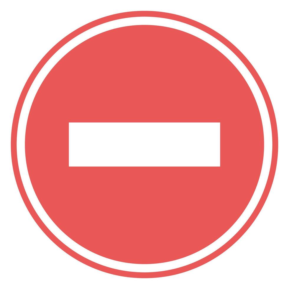 Road sign brick, entry prohibited, no entry icon vector