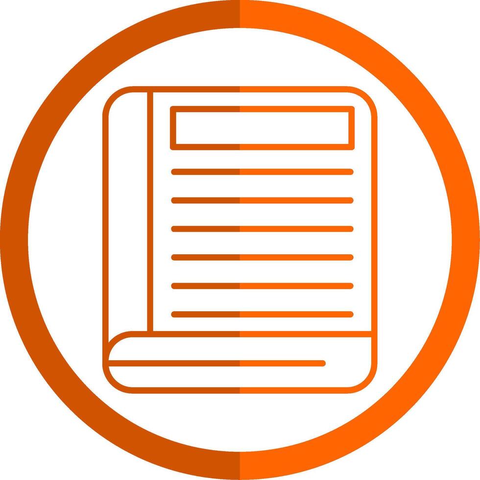 Book Line Orange Circle Icon vector