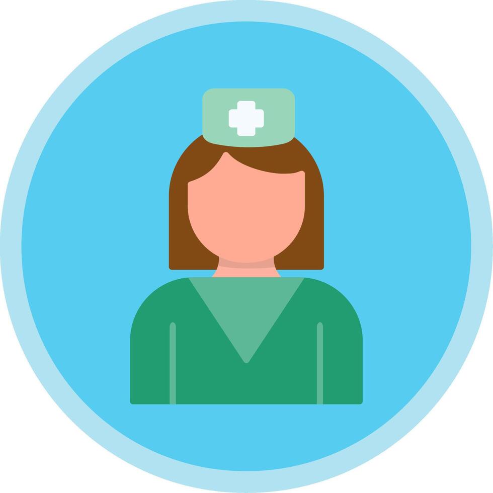 Nurse Flat Multi Circle Icon vector