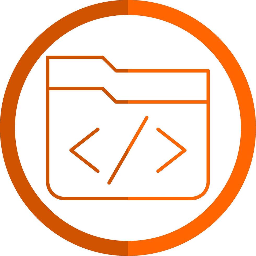 Coding Line Orange Circle Icon vector