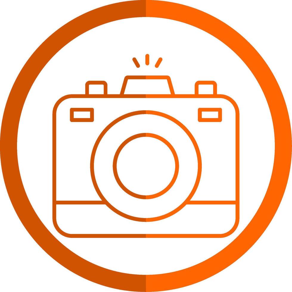 foto cámara línea naranja circulo icono vector