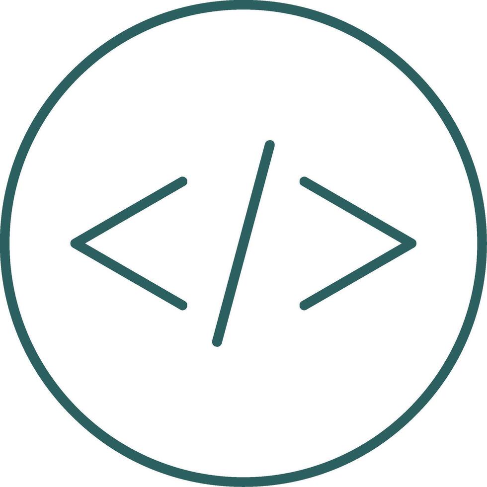 Coding Line Gradient Round Corner Icon vector