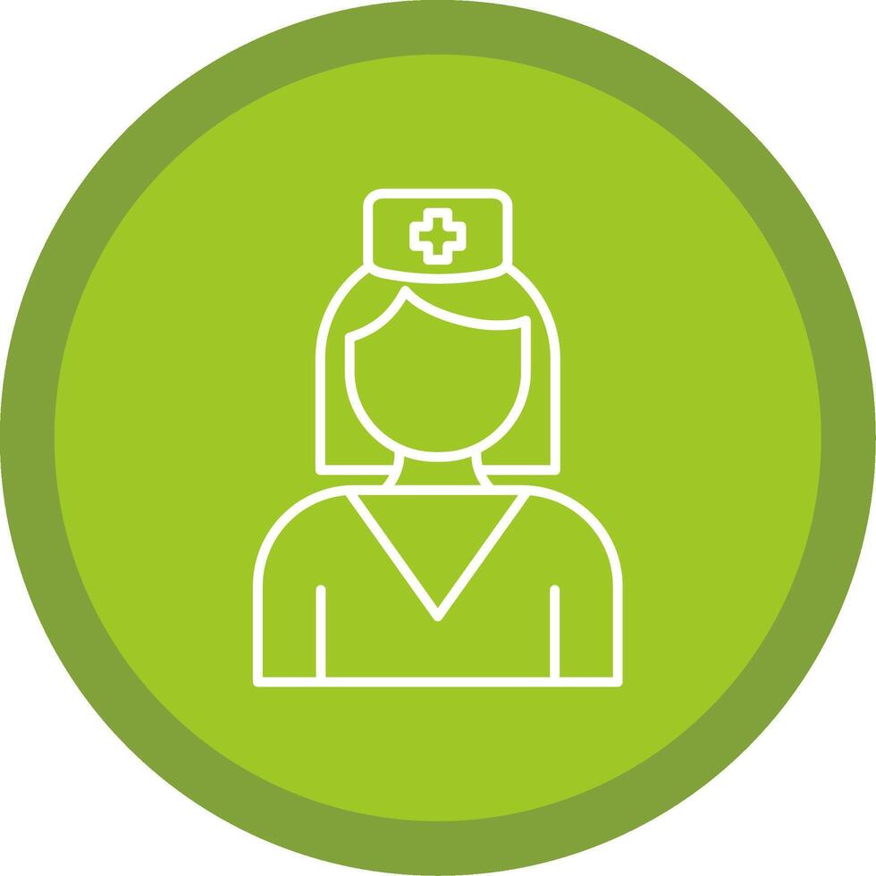 Nurse Line Multi Circle Icon vector