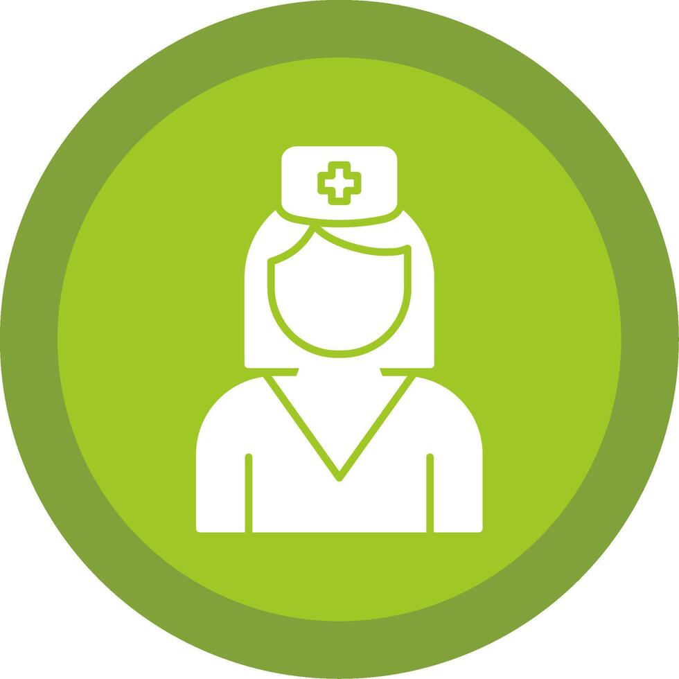 Nurse Glyph Multi Circle Icon vector