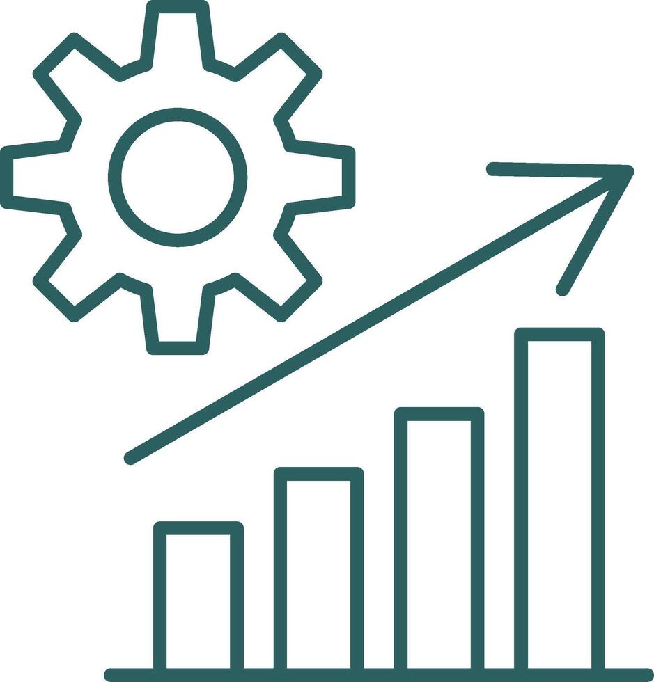 Growth Line Gradient Round Corner Icon vector