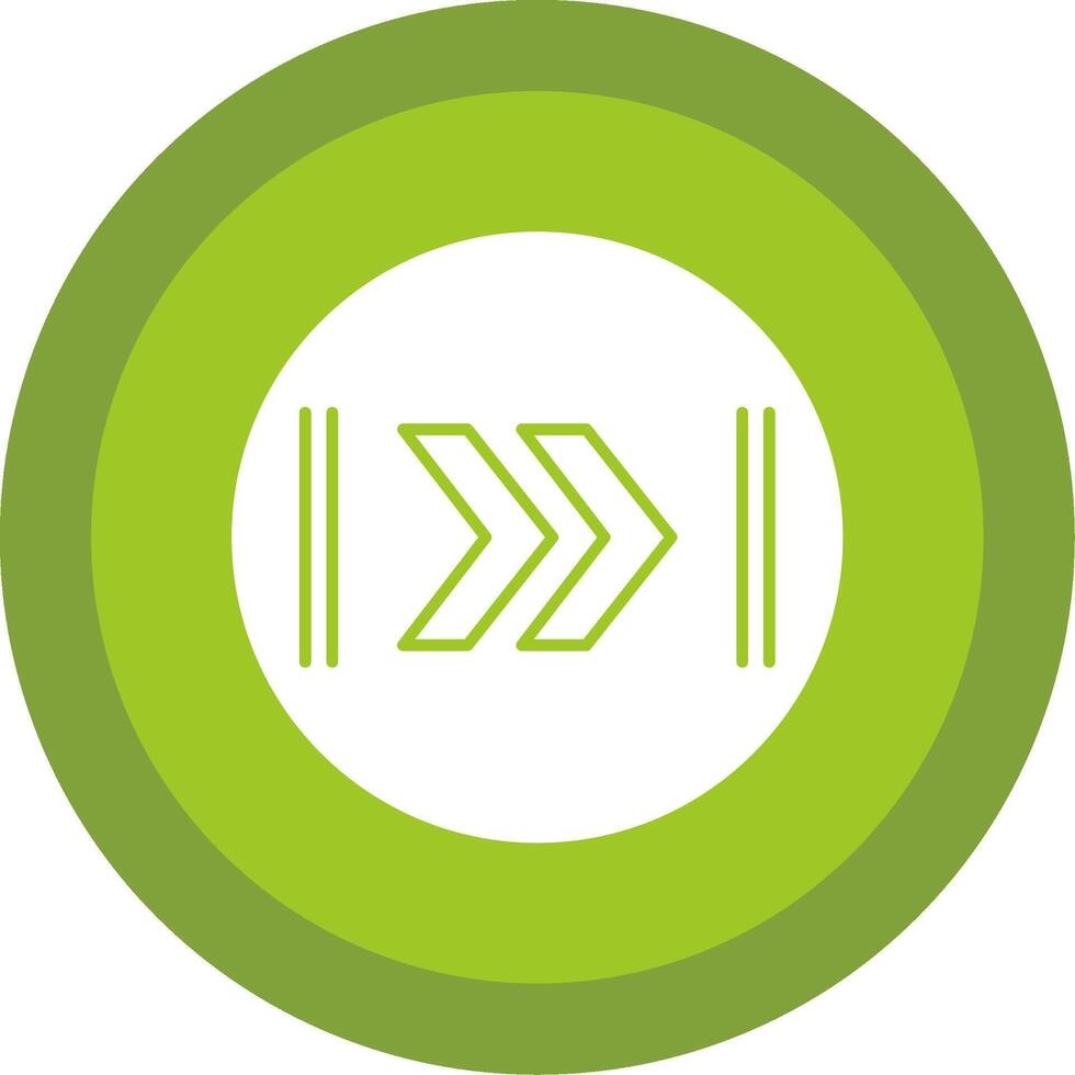 Fast Forward Glyph Multi Circle Icon vector