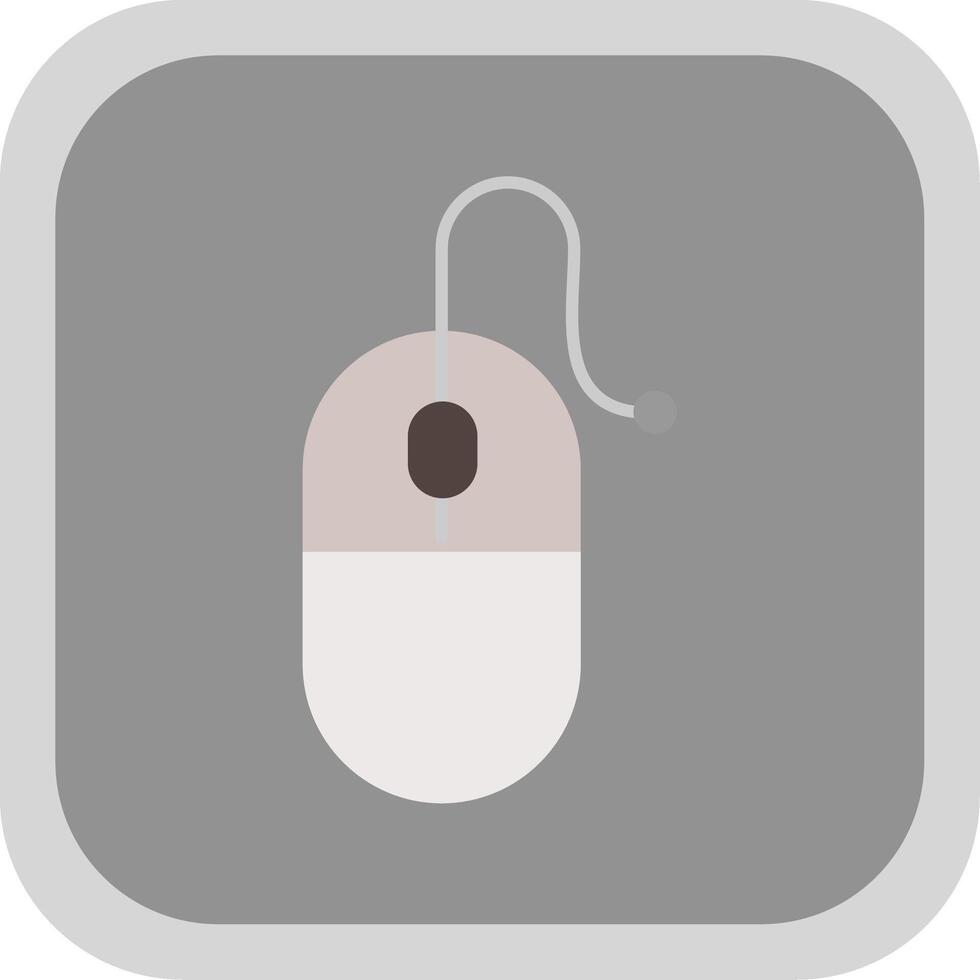 Computer Mouse Flat Round Corner Icon vector