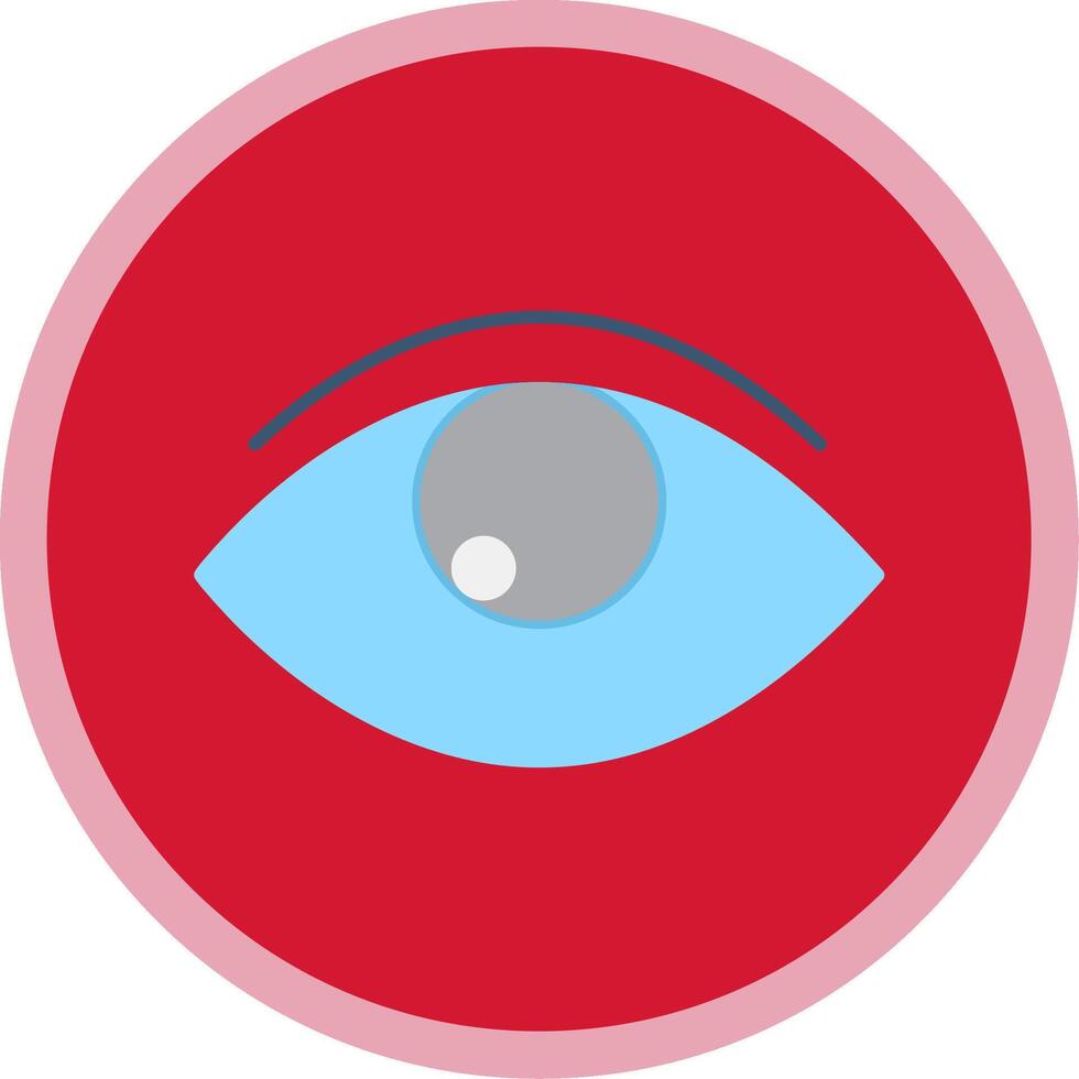 Eye Flat Multi Circle Icon vector
