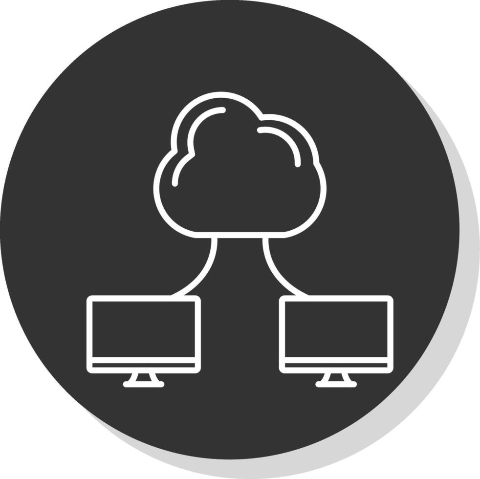 Cloud Computing Line Grey Circle Icon vector