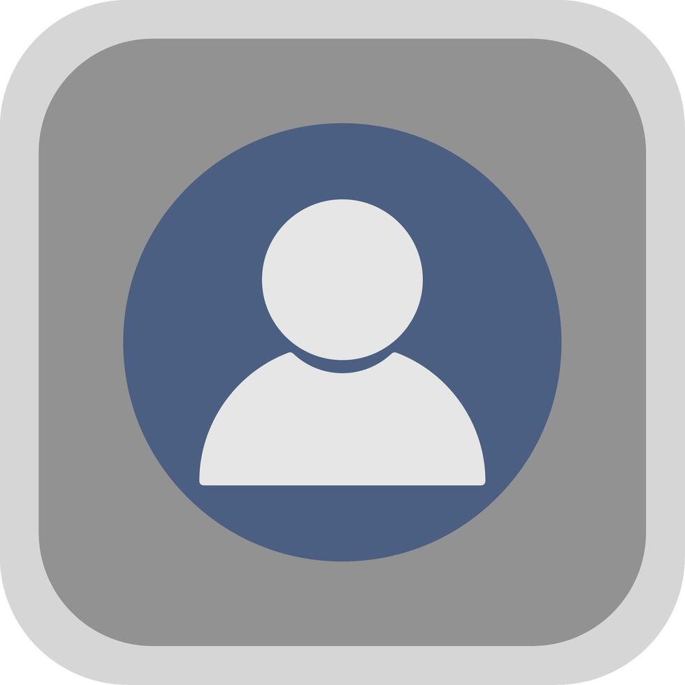 User Flat Round Corner Icon vector