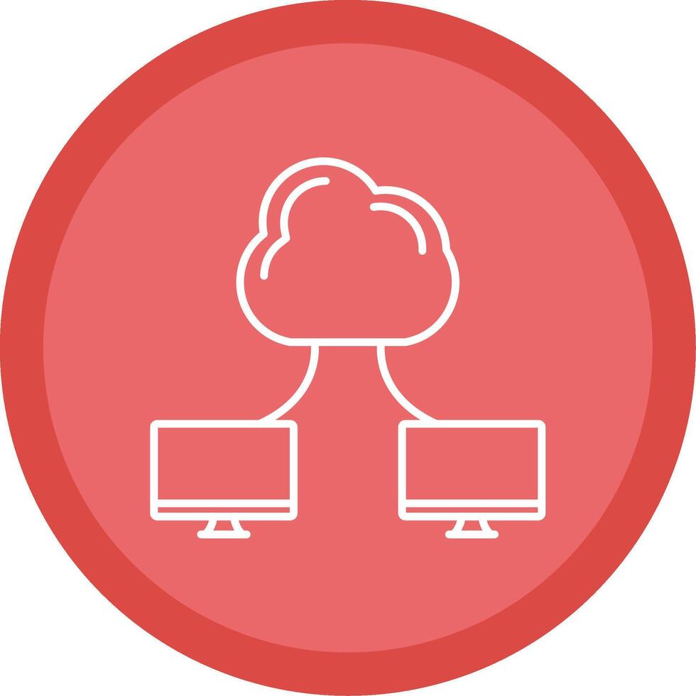 Cloud Computing Line Multi Circle Icon vector