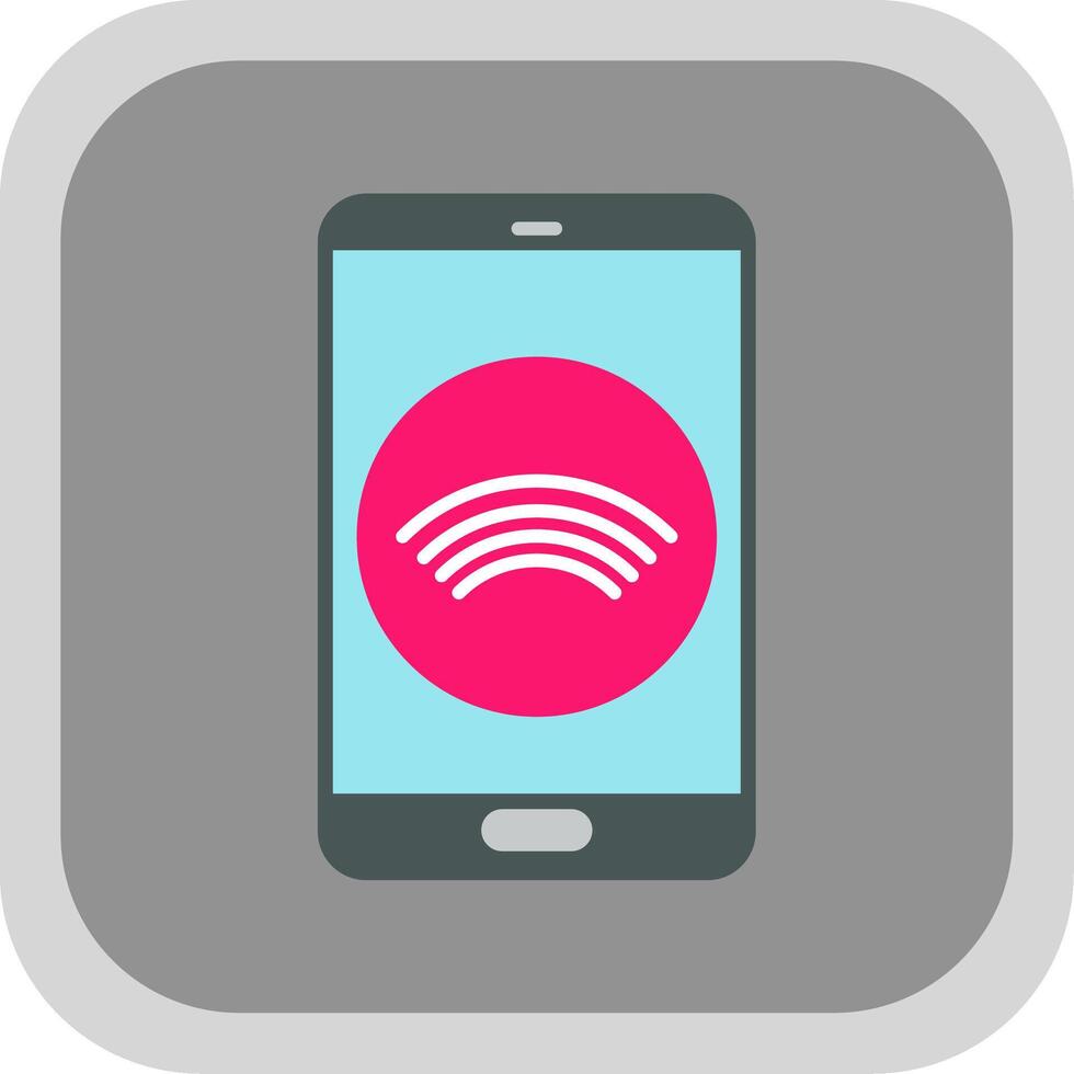 Smartphone Flat Round Corner Icon vector