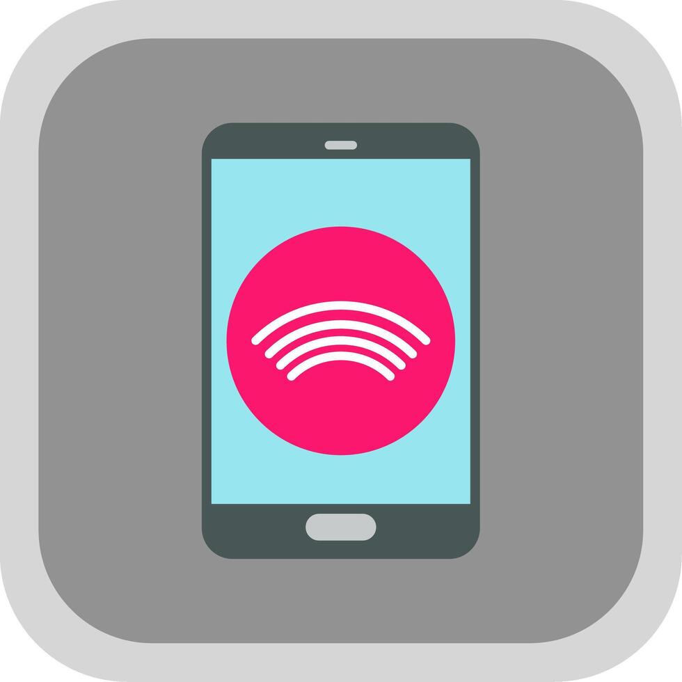 Smartphone Flat Round Corner Icon vector