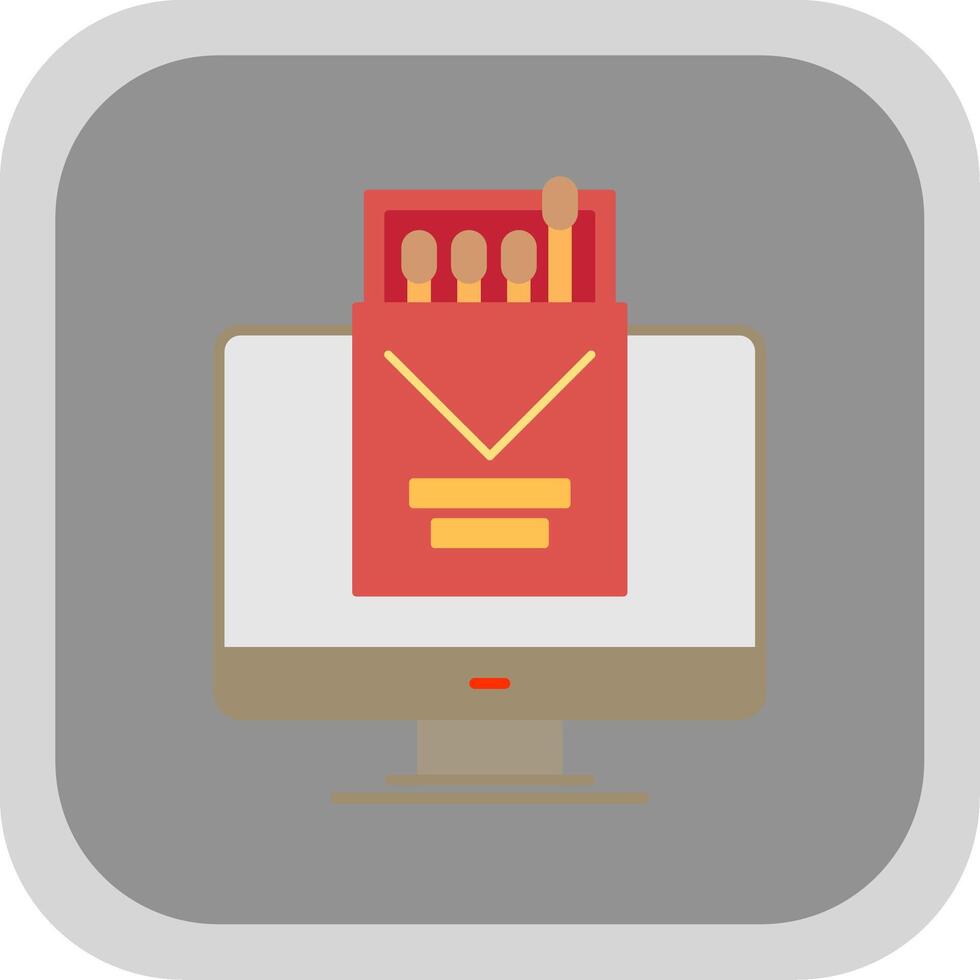 Match Box Flat Round Corner Icon vector