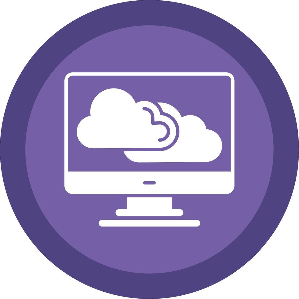 Cloud Glyph Multi Circle Icon vector