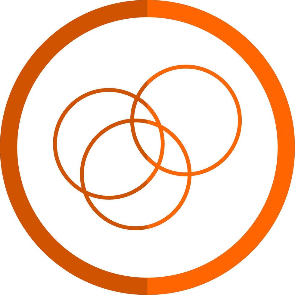 Intersection Line Orange Circle Icon vector