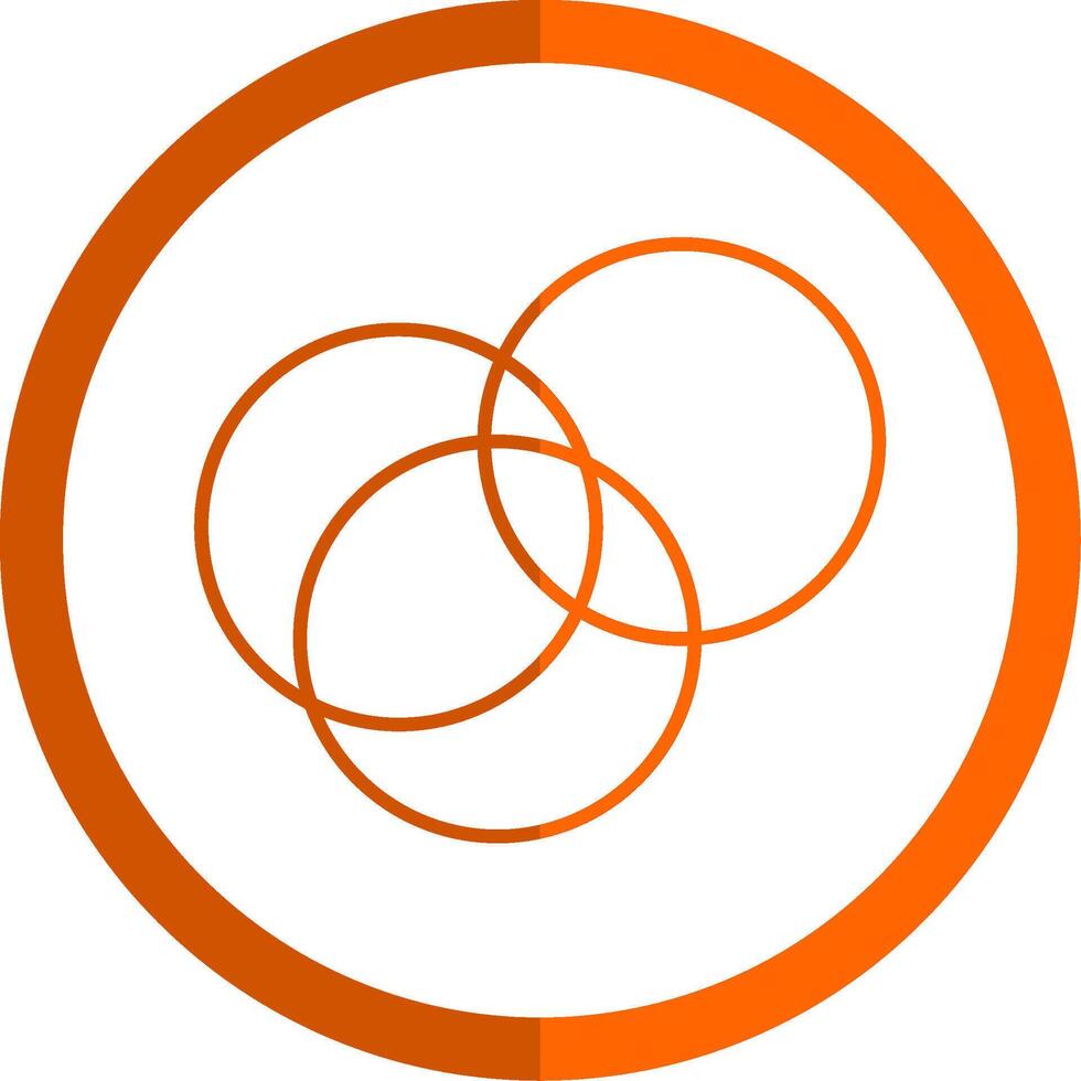 intersección línea naranja circulo icono vector