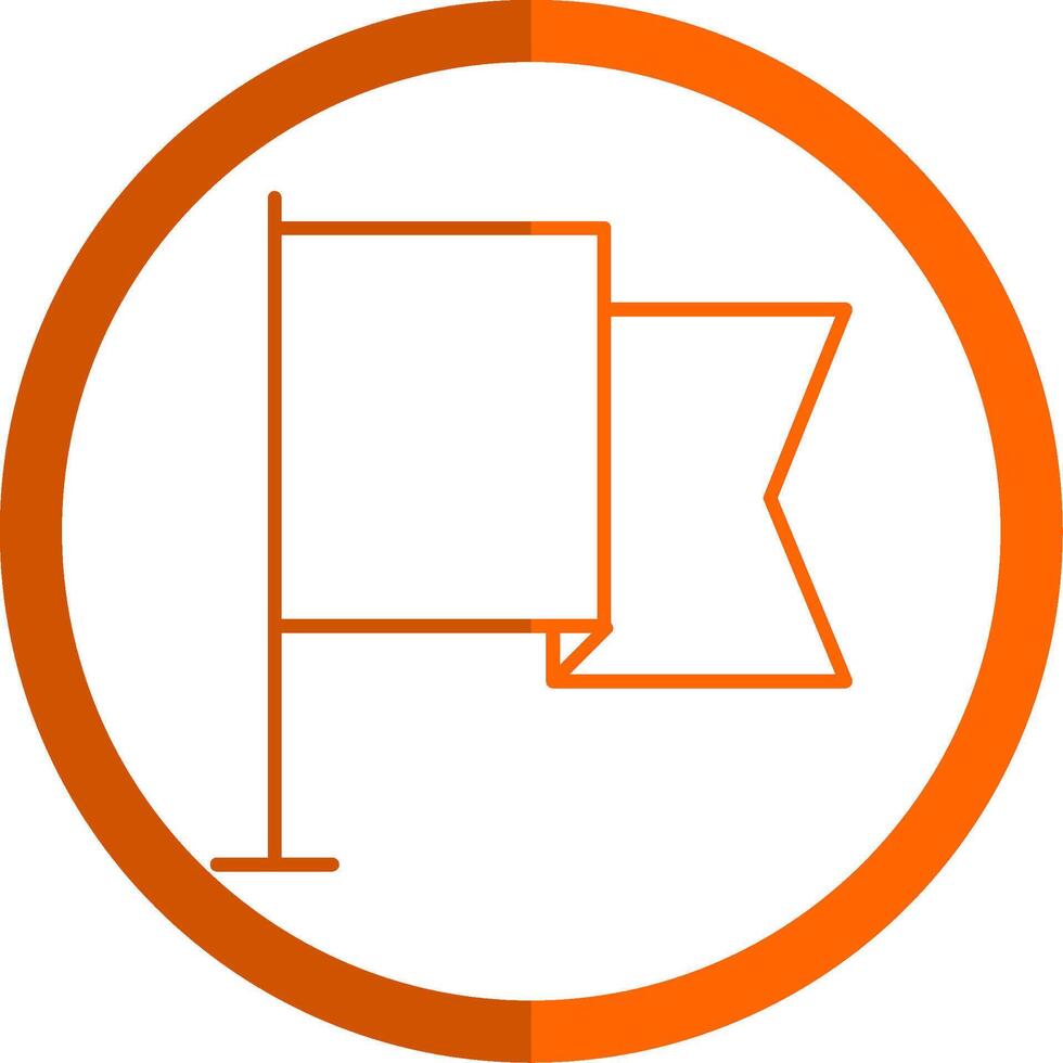 Flag Line Orange Circle Icon vector