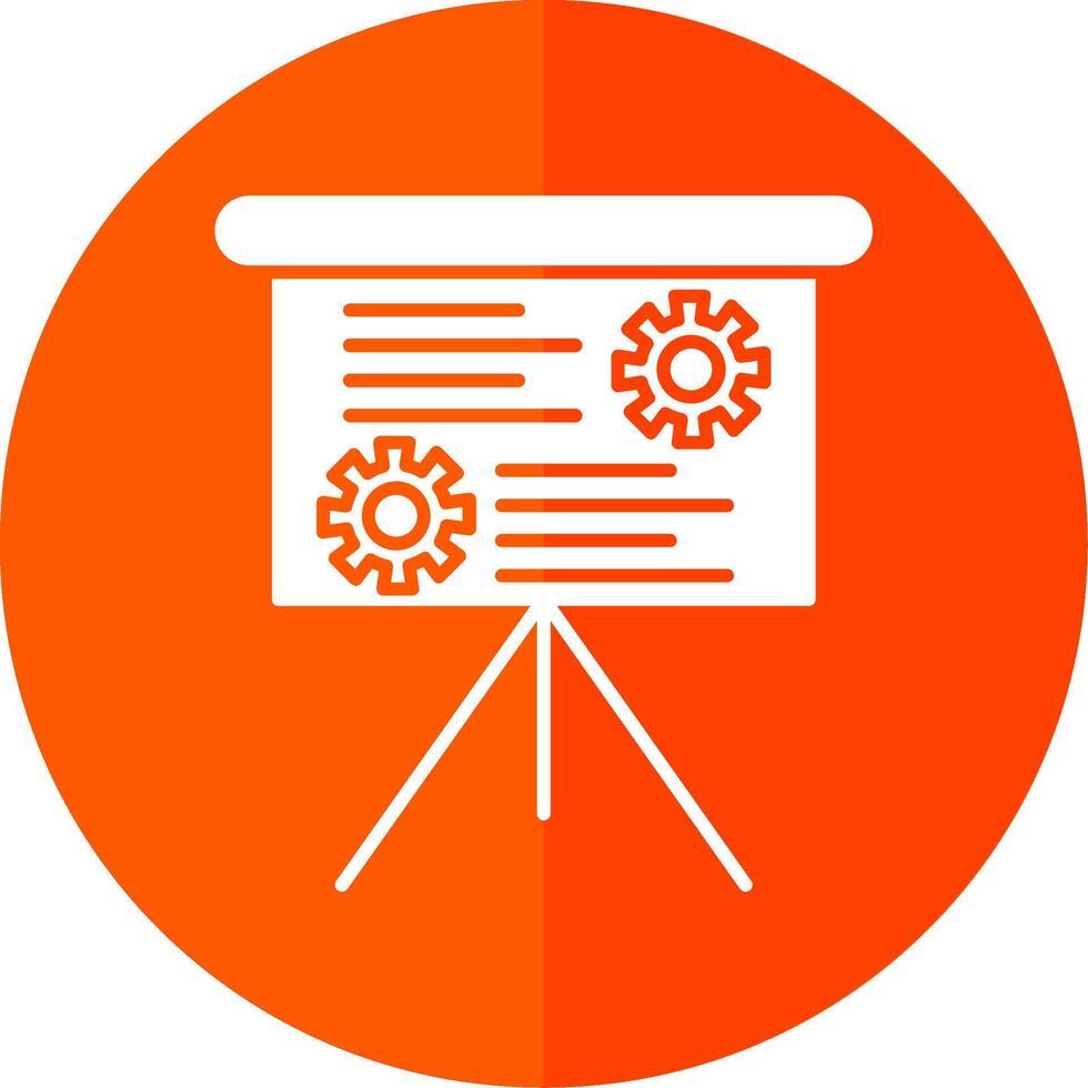 Presentation Glyph Red Circle Icon vector