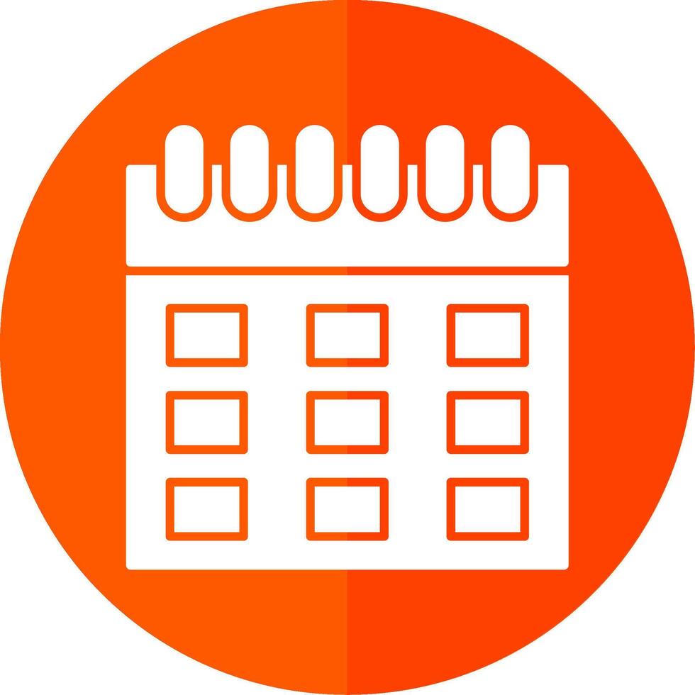 Calendar Glyph Red Circle Icon vector