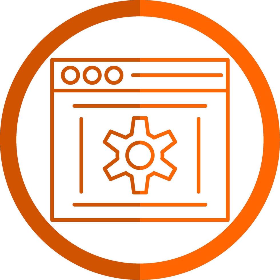 Optimization Line Orange Circle Icon vector