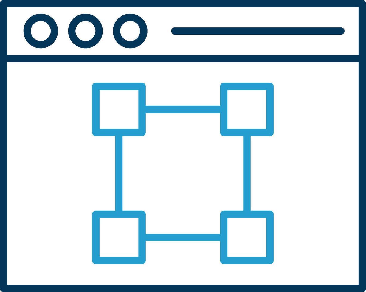 Text Editor Line Blue Two Color Icon vector