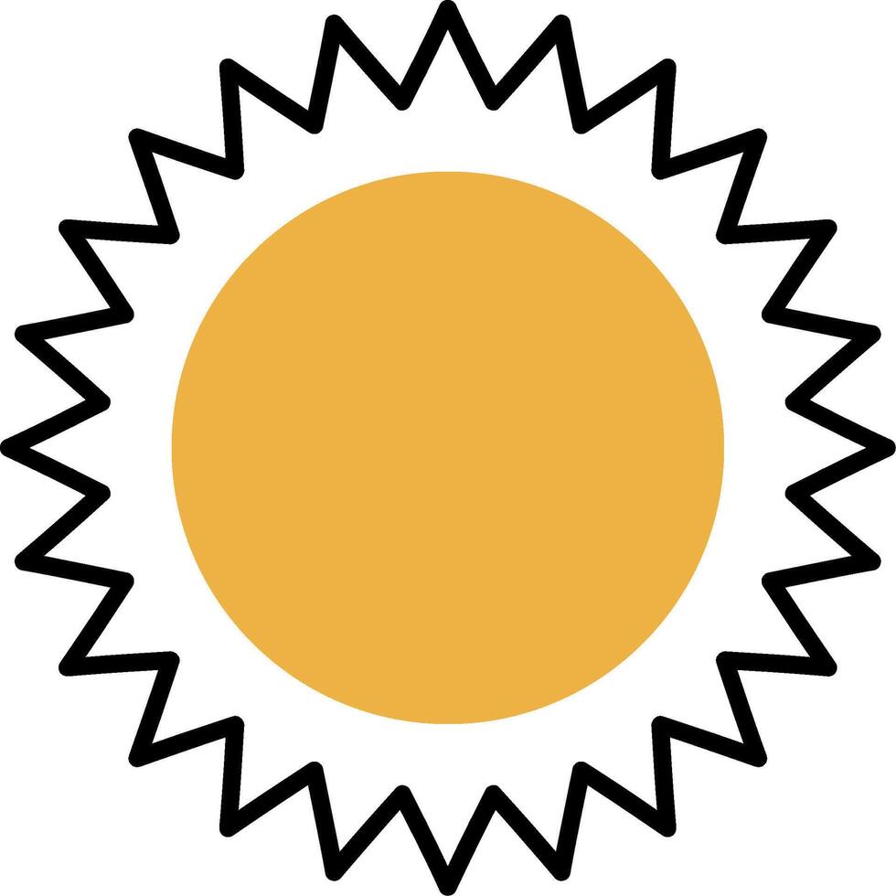 Sun Skined Filled Icon vector