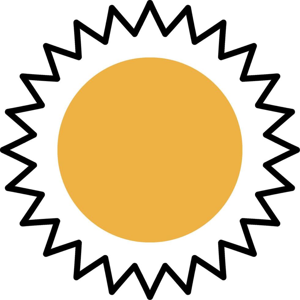 Sun Skined Filled Icon vector