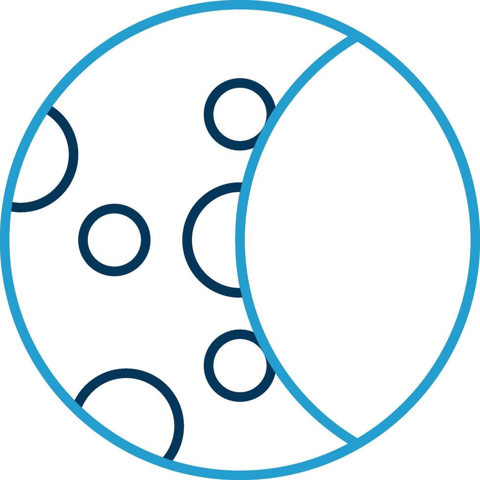 Moon Phase Line Blue Two Color Icon vector