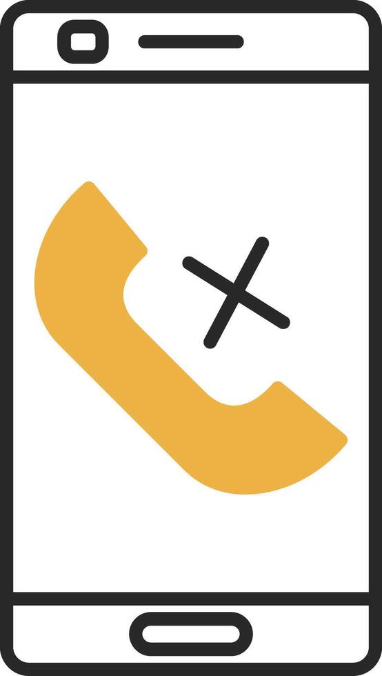 Missed Call Skined Filled Icon vector