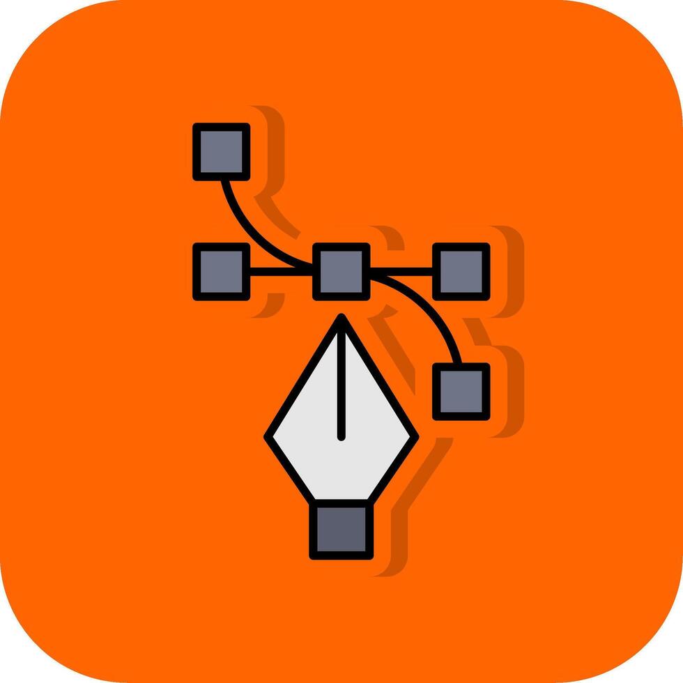Filled Orange background Icon vector