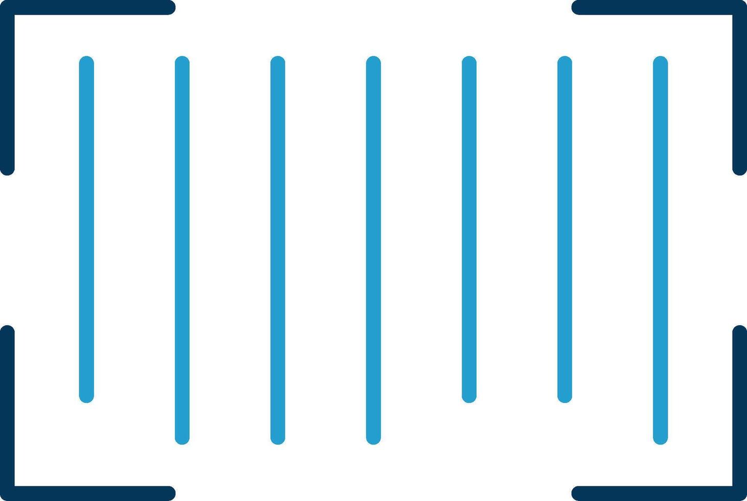 Barcode Line Blue Two Color Icon vector