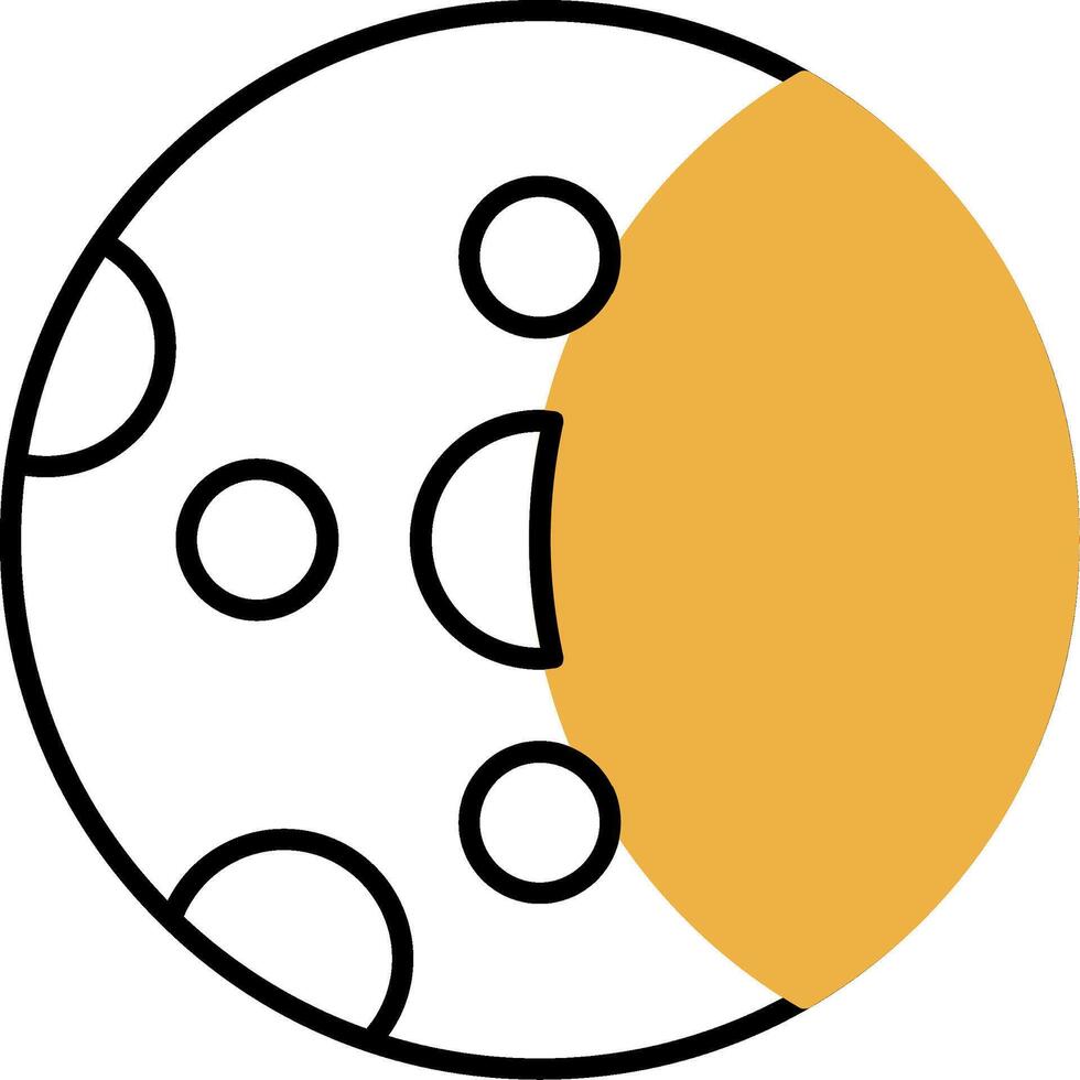 Moon Phase Skined Filled Icon vector