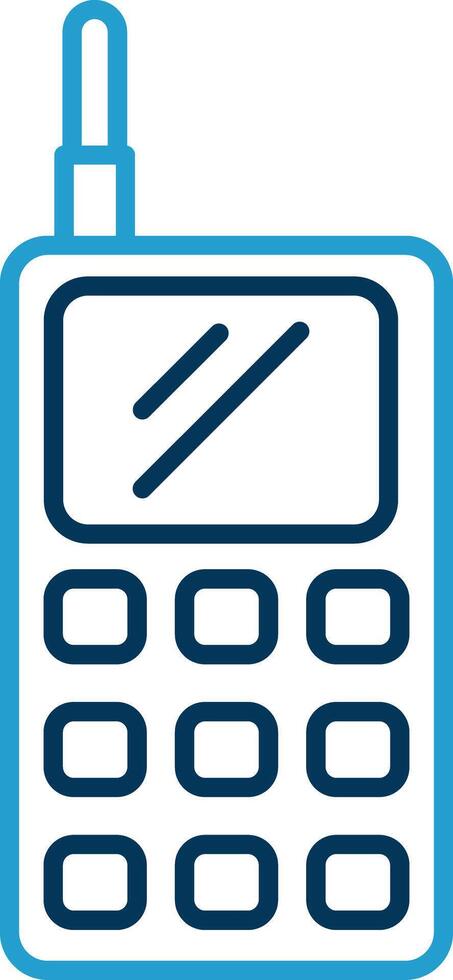 Walkie Talkie Line Blue Two Color Icon vector