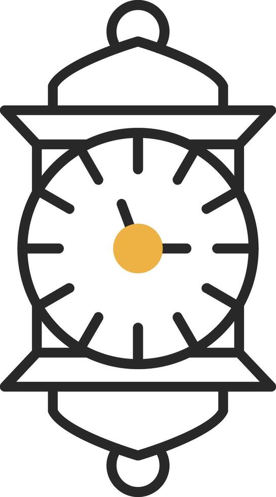 Clock Skined Filled Icon vector