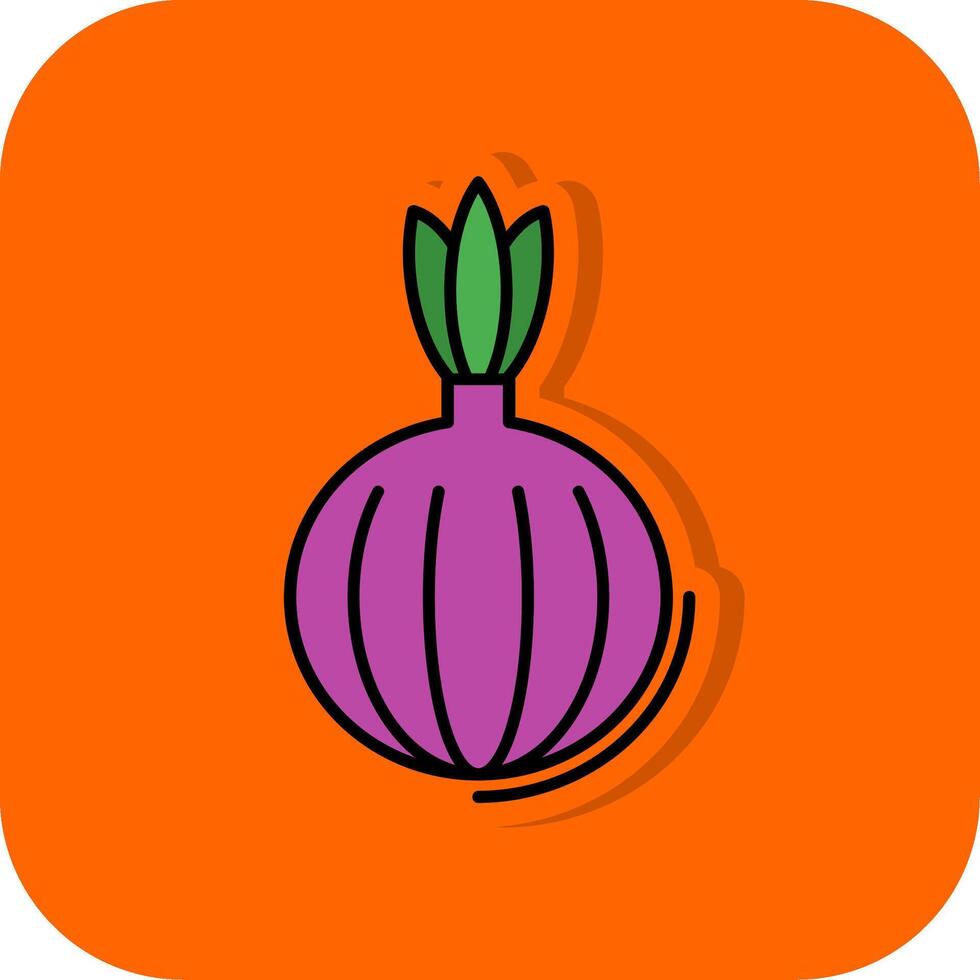 Onion Filled Orange background Icon vector