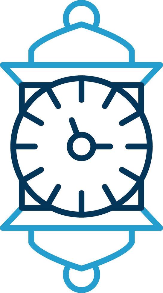 Clock Line Blue Two Color Icon vector